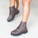 Bota Feminina Coturno Ribite Mirela Cano Curto | 8070